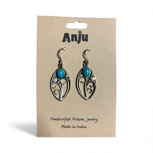 Anju Silver and Turquoise Artisan Earrings